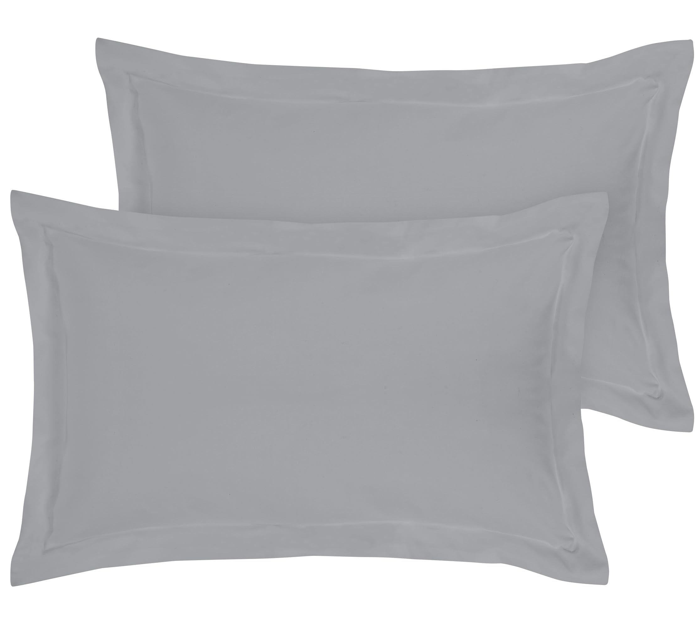 ROYALE LINENSPillow Shams 2 Pack Euro Size 26x26 Inch -Brushed 1800 Microfiber - Bed Pillow Shams, Wrinkle & Fade Resistant Super Soft and Cozy -Back Overlap Closure - Oxford Pillowcase (Euro,Silver)