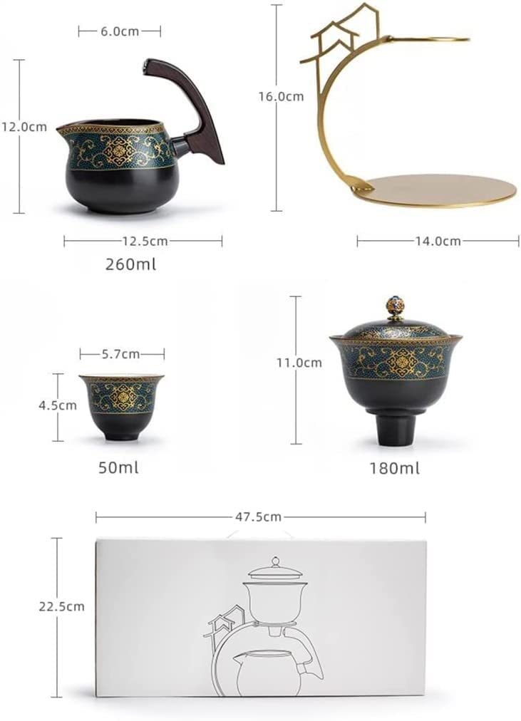 Zestaw do Herbaty Urodziny Porcelanowy zestaw do chińskiej herbaty z 1 zestawem imbryków 6 filiżanek zaparzaczem Półautomatyczny Ukończenie