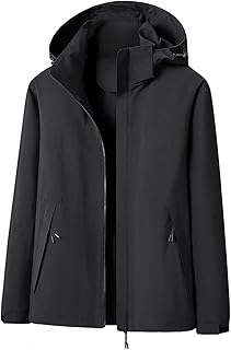YCBMINGCAN Rain Jacket Men's Breathable Windbreaker Jacket Casual Lightweight Rain Jacket Transition Jacket Men Men Waterproof Travel Bicycle with Hood