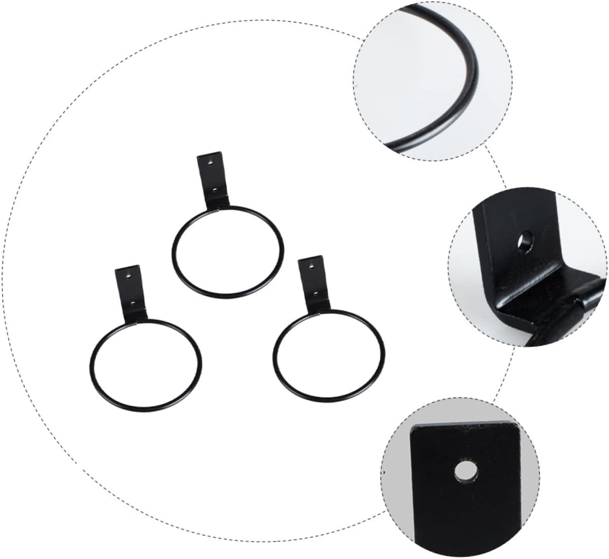 3pcs Wall Mounted Flower Pot Holder Bracket Black Hanging Hook for Use Plant Hanger for Courtyards Gardens and Patios
