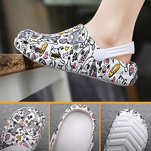 Children's Garden Clogs Sandals Beach Pool Shower Outdoor Shoes Boys Girls Fun Cartoon One Foot Stirrup Lightweight Slippers Baby's Gift White 36 #TOP3