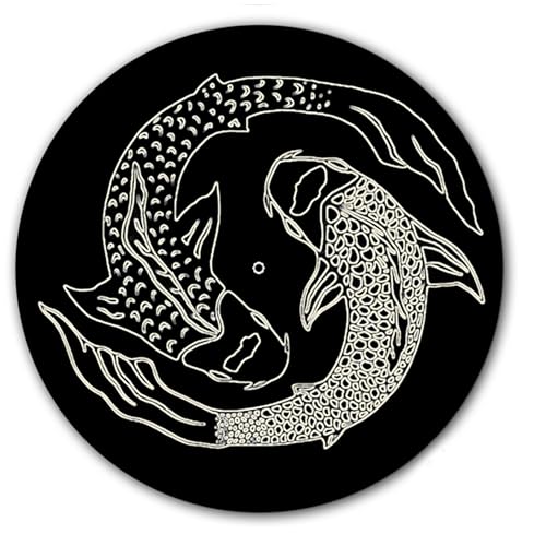 DJ Black And Cream Koi Fish #1 Japanese Scratch Pad Vinyl Memorabilia 7