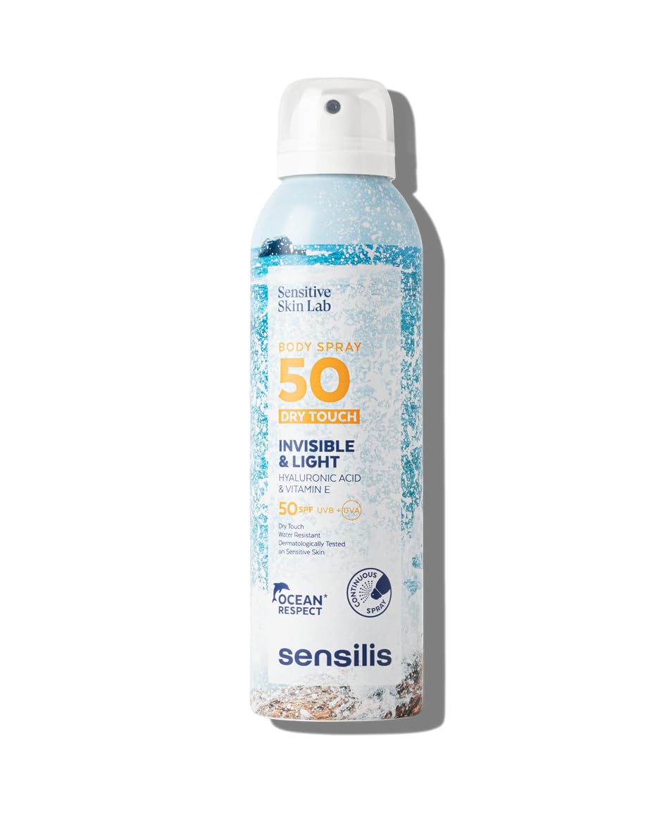 Sensilis - Body Spray SPF 50+ Invisible & Light, Fotoprotector Antiedad Invisible y Ligero con Vitamina E, Acabado Invisible con SPF 50+, para Pieles Sensibles - 200 ml