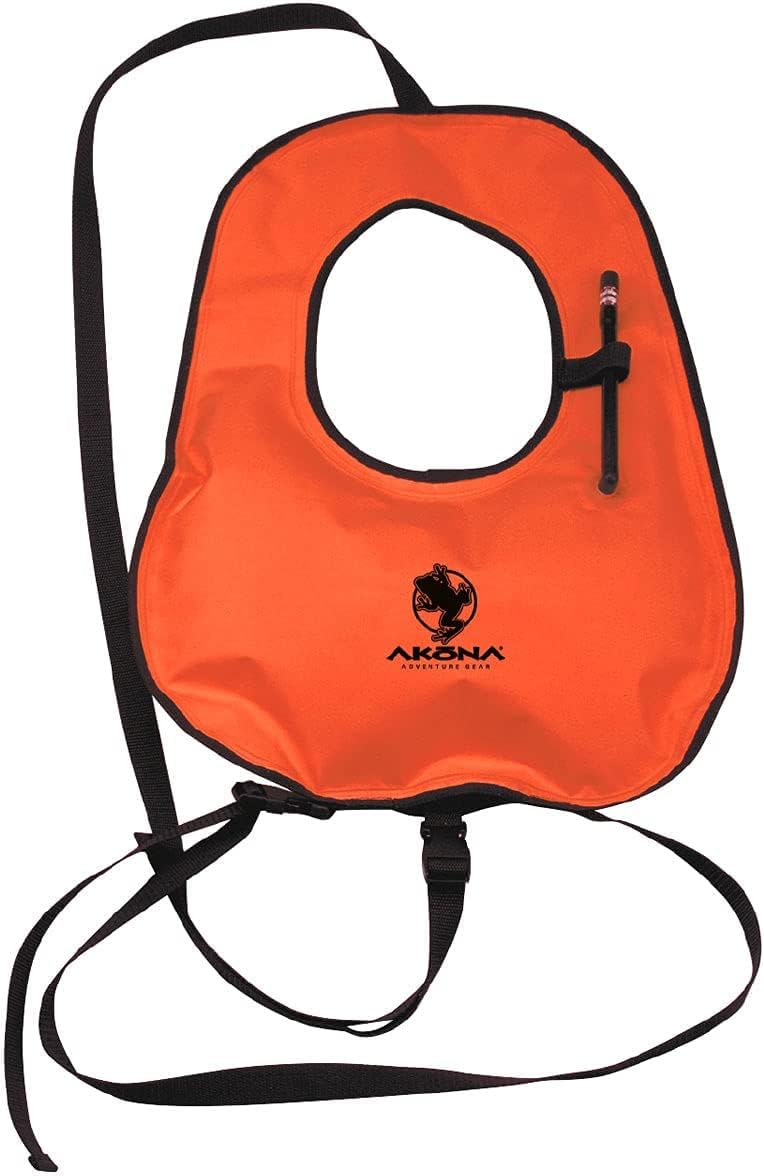 Akona Hi-viz Snorkel Vest with Oral Inflator, Orange