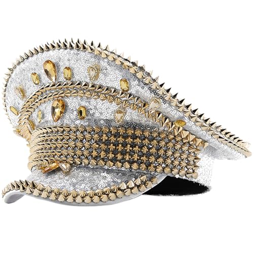 Chapeau de mariée capitaine à strass pour costume de marin et de théâtre