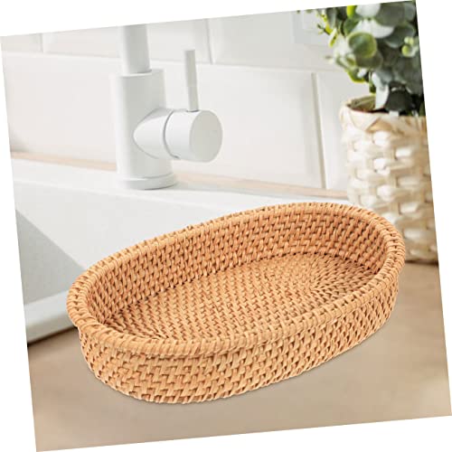 SHOWERORO 2Pcs Cesta De Armazenamento De Pão Bambu E Vime Rattan Vietnã