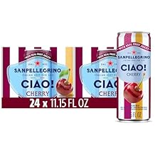 Sanpellegrino CIAO! Cherry Sparkling Water, Low-Cal, 0g Added Sugar, 24-Pack