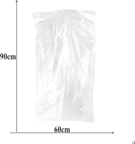 Miniatura 4 de Paquete de 100 bolsas de ropa, bolsa transparente para trajes, funda antipolvo para ropa, bolsa de almacenamiento para vestidos y vestidos (23.6 x