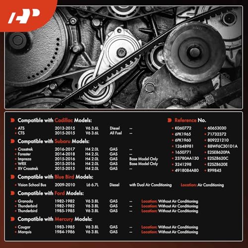 A-Premium 77.25 In Serpentine Drive Belt for Subaru Forester 2014-2018, Impreza 2015-2016, Crosstrek 2016-2017 & Cadillac CTS 2015, ATS 2013-2015 & Ford Granada 1982, Thunderbird by A-Premium - Used condition - Image 2