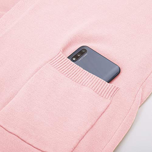 Womens Plus Size Long Sleeve Cardigan Long Duster Cardigan Open Front(2Xl,Baby Pink) #TOP5