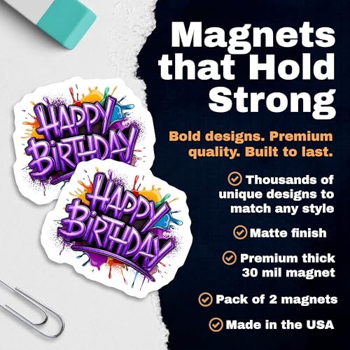 Imanes Decorativos Happy Birthday 5 Pulgadas Pack x2 miniatura 3