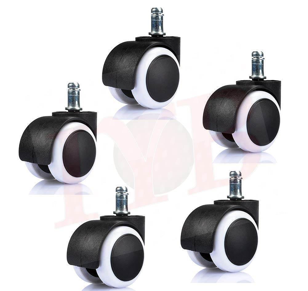 IYB-Office Chair Wheel Heavy Duty Castor Pin Type Revolving Chair Wheels Office Chair Wheels Replacement Desk Chair Wheels for Computer Chair and Gaming Chair, Safe for All Floors and Carpets (White) (B07K27XDM9) Amazon Price History, Amazon Price Tracker