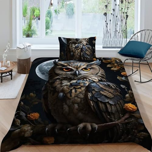 Housse de couette animaux 3D 135x200 microfibre pour lit simple - 3