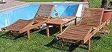 ASS 2X Hochwertige Teak Sonnenliege Gartenliege Strandliege Liegestuhl Holzliege Holz sehr robust - 9
