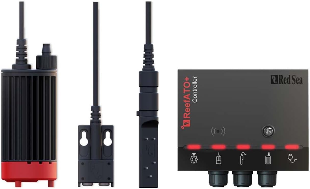 - Red Sea 3-in-1 ReefATO + ATO Auto Top Off System for Aquarium | Water On Floor Alarm | App Controled with Fish Tank Temperature Probe