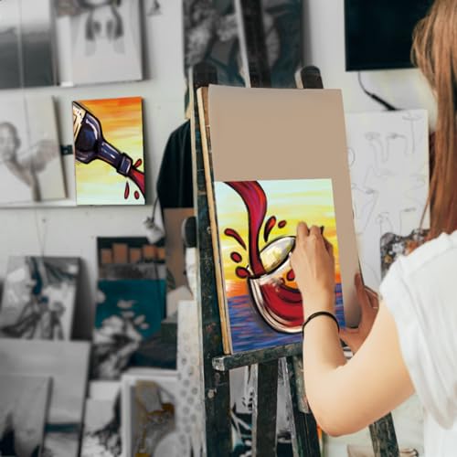 VALLSIP 2 Pack Paint and Sip Canvas Painting Kit Pre Drawn Canvas for Painting for adults Stretched Canvas Couples Games Date Night Pour Wine Anniversary Gifts Paint Party Favor(8x10) Valentine Day - Thumbnail 3