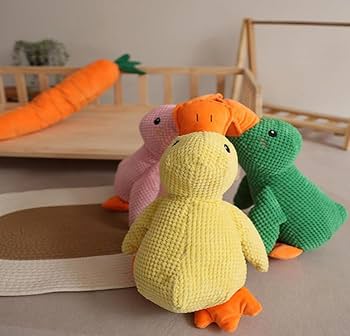 The Mellow Dog Calming Duck Peluche - Quack Quack Canard Coussin Apaisant Pour Chien - Jouet Couineur, Fournitures Pour Animaux De Compagnie