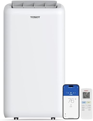 Miniatura 1 de TOSOT Aire acondicionado portátil inteligente Wifi de 14,000 BTU (10,000 BTU SACC) con calentador, potente columpio automático de enfriamiento,