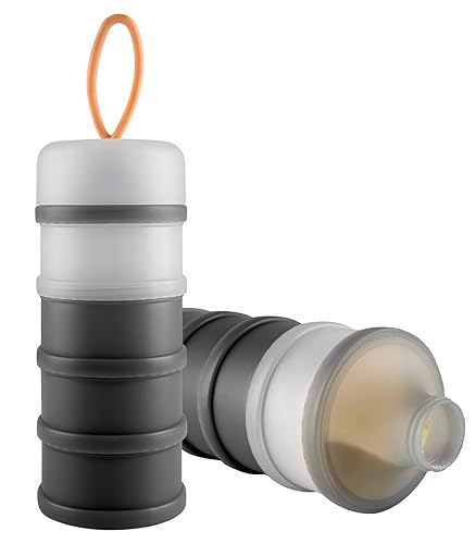 Paquete de 2 dispensadores de fórmula para bebés sobre la marcha, contenedor portátil de fórmula para llevar, sin derrames, apilables, sin BPA, para