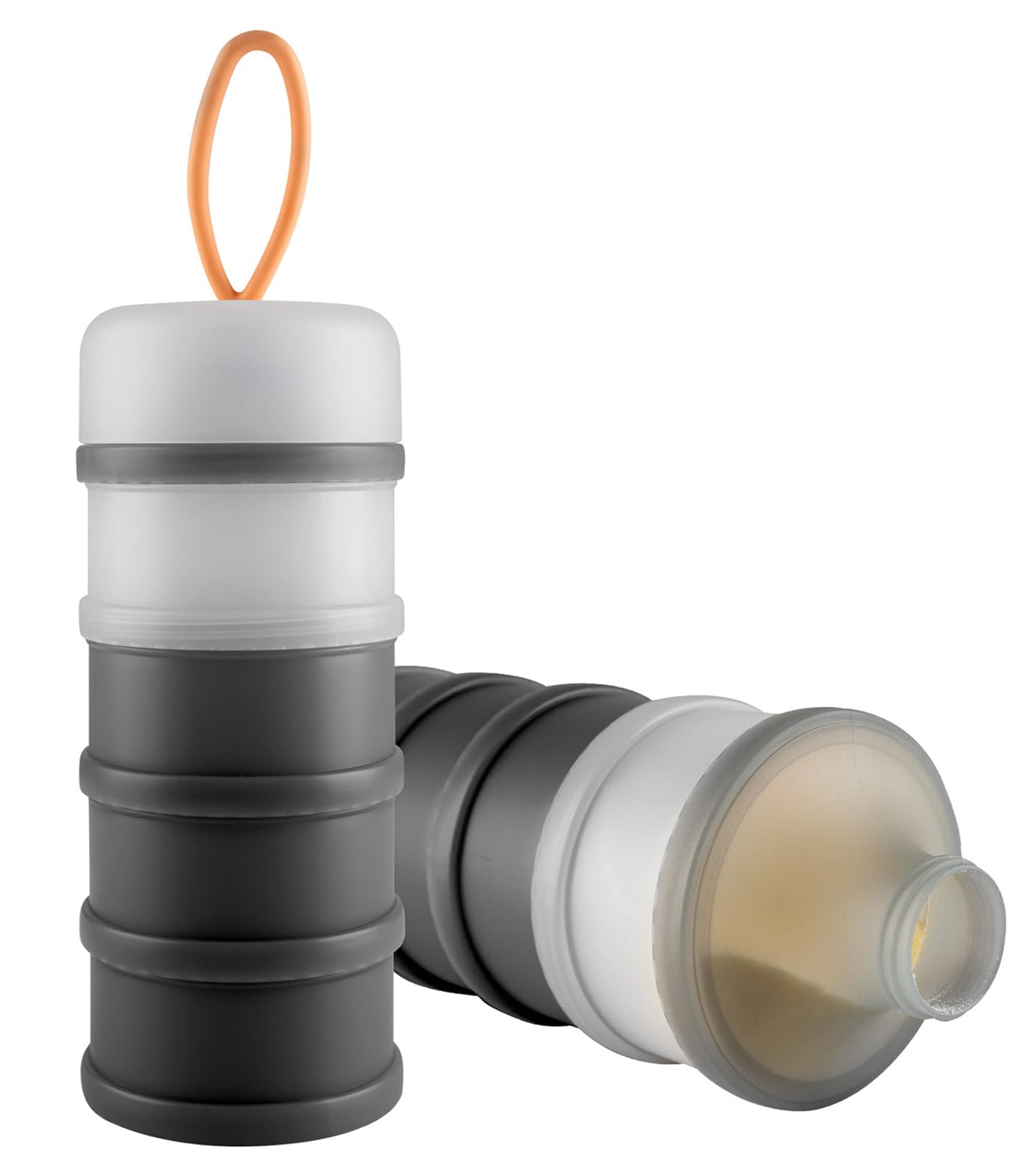 Baby Formula Dispenser on The Go, Portable Formula Container to Go, Non-Spill Stackable BPA Free Baby & Kids Snack Containers - Grey