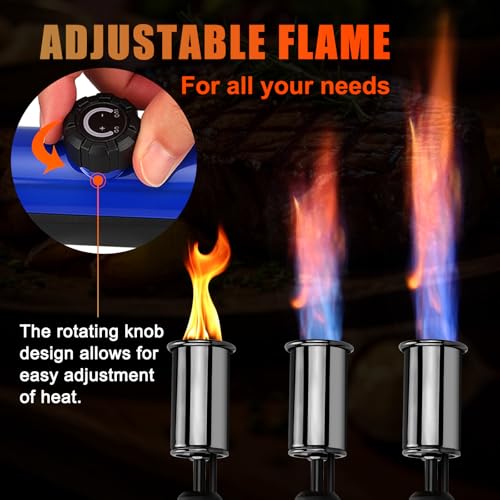 Image of Torch Gun with One-Touch Max Fire, Flame Thrower with Safety Lock, Blow Torch Gun for BBQ, Grill, Charcoal Lighter, Cooking Flamethrower for Camping, Outdoors (Tank Not Included)