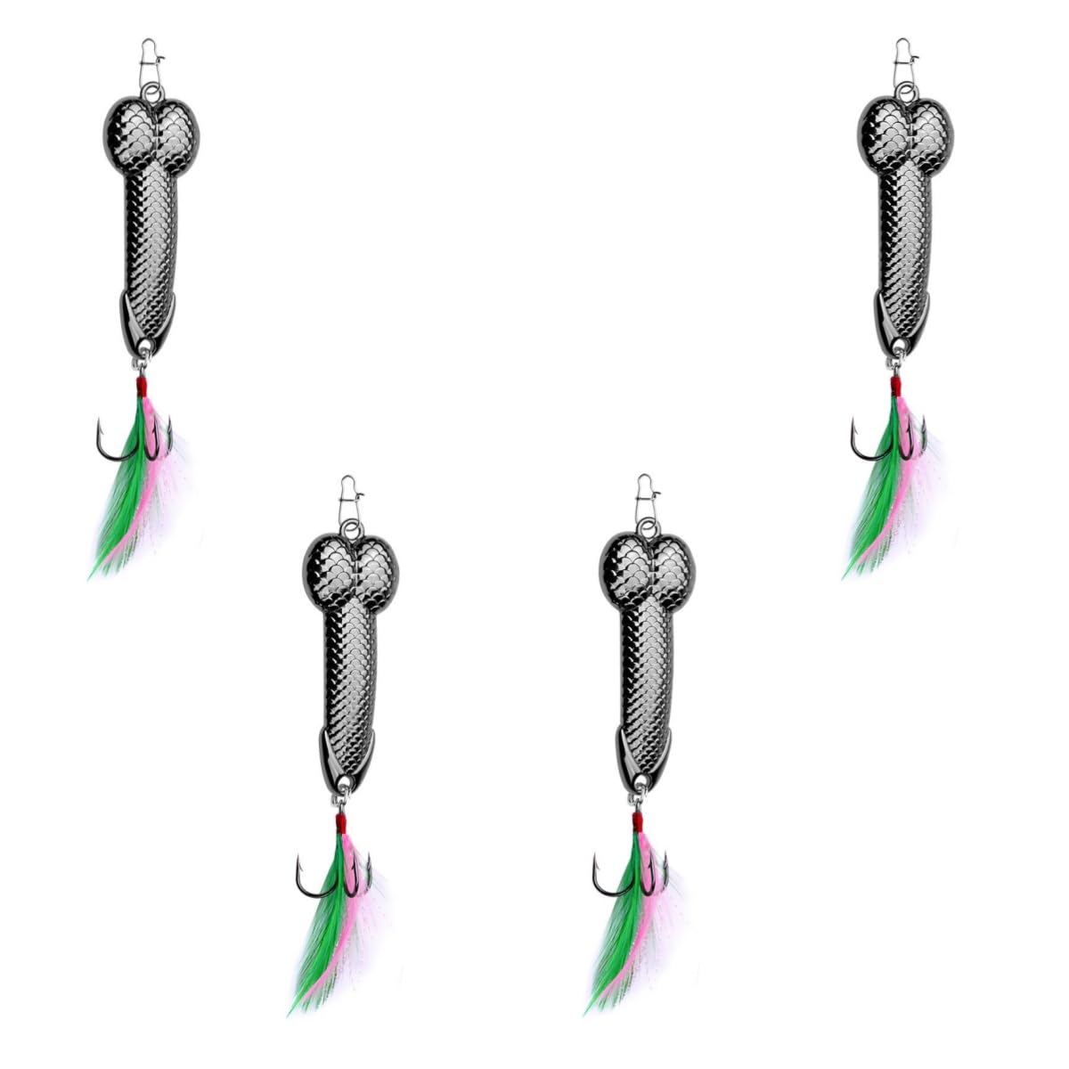 Gierzijia 4PC Fish Lures - 3G/7G/11G/15G/21G/28G/36G Hard Metal Wobble Fish Lures Spoon Lure Feather Bait Hook Fishing Tackle - Deep/Shallow Divers