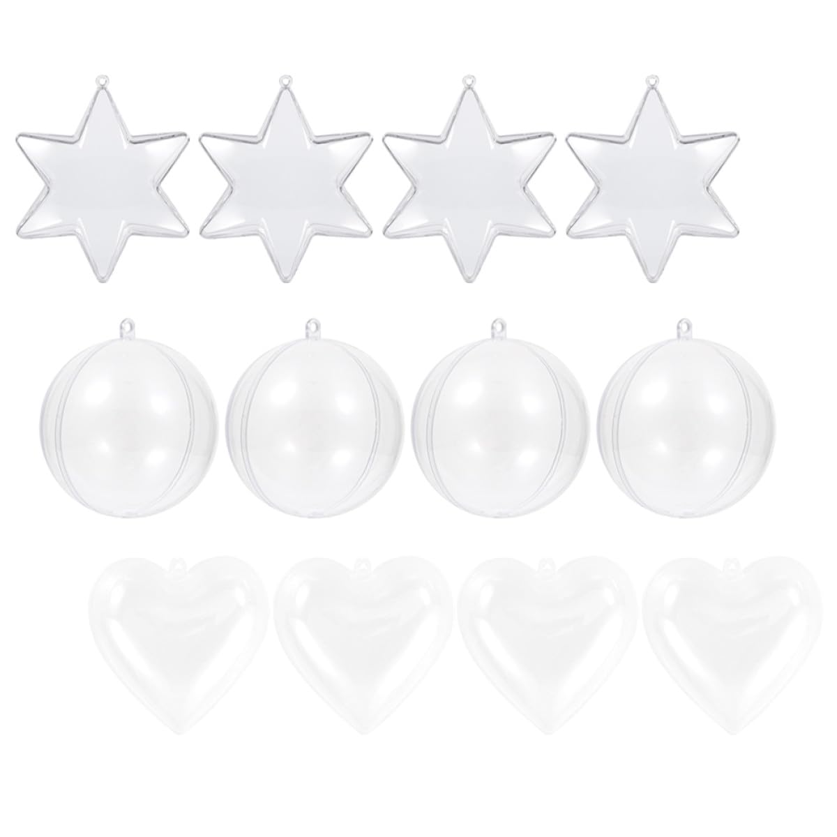 Garneck Boules de Design Rond Trou Suspendre en Plastique Transparentes Lot de 15 à Remplir Facile à Nettoyer, pour Décorations de Mariage et Anniversaires