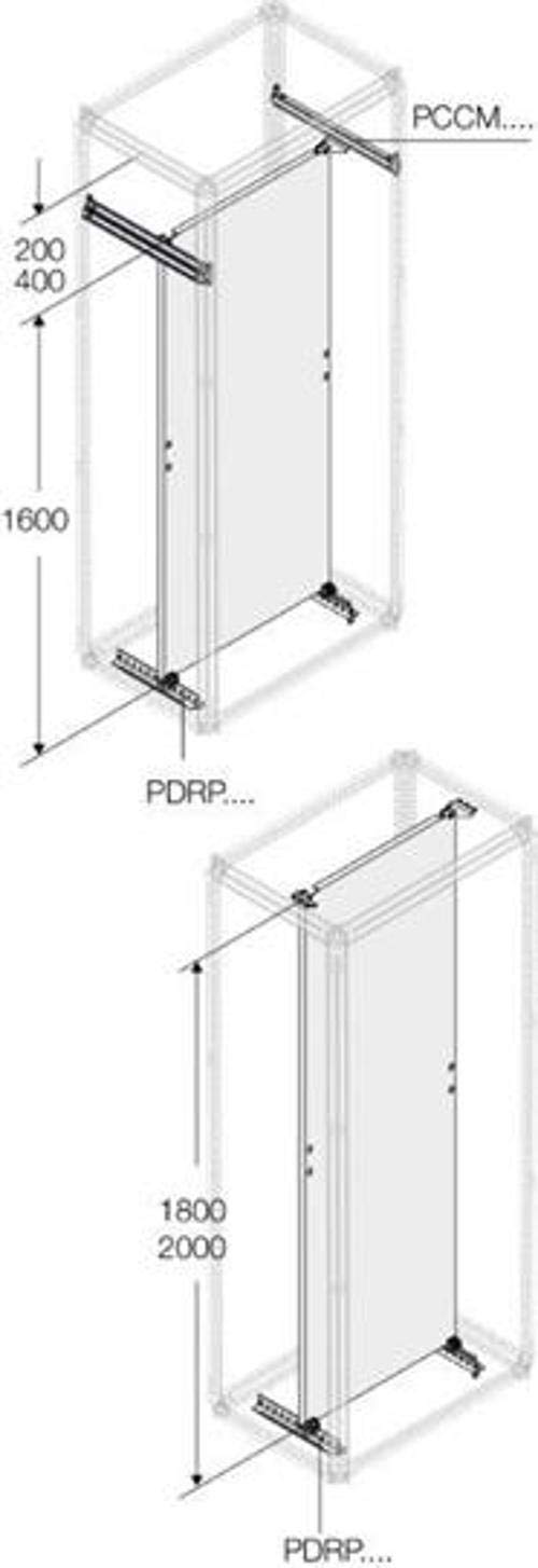 Guide pour plaque hauteur 300 ABB PDRP0300 rail montage armoire