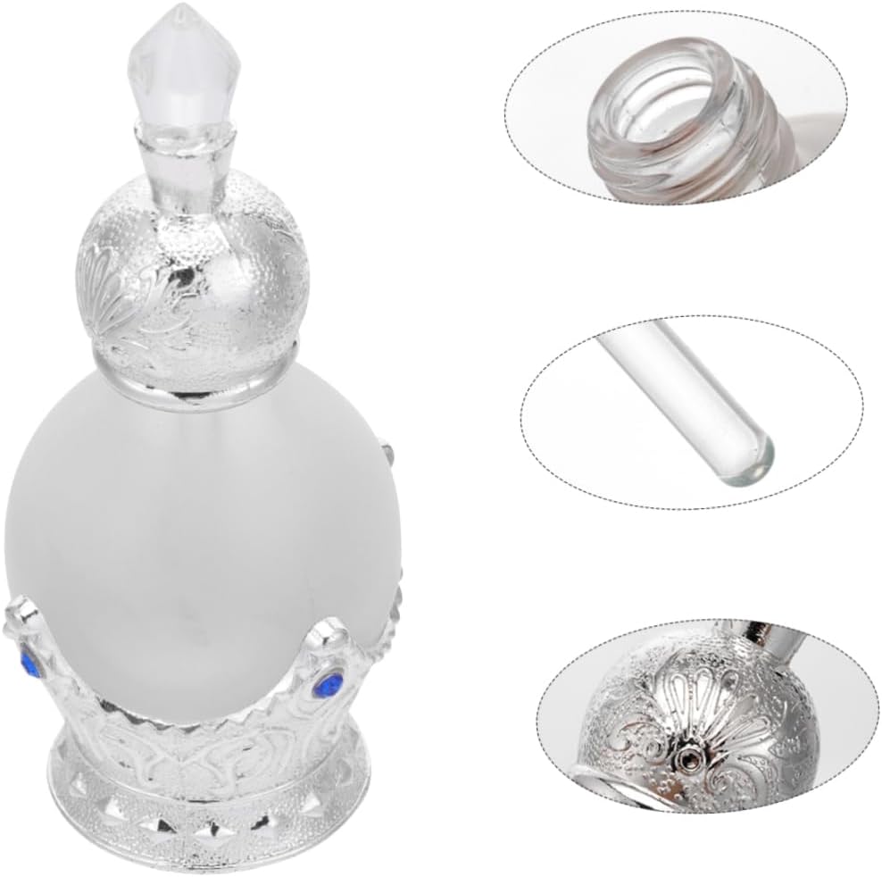 Vintage Arabic Style Essential Oils Dropper Bottle 1.38Oz Refillable Empty Perfume Bottle for Travel Home Decor Collection