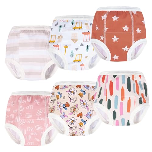Image of ALVABABY Toddler Potty Training Panties 6 Pack Cotton Absorbent Toilet Training Pants Boys and Girls 4T 6XC06A-4TJ