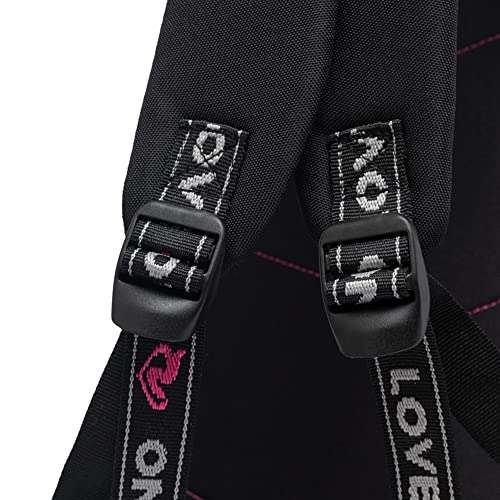 Mochila Onbongo Impermeável Reforçada Faculdade Viagem (Preto/Rosa)