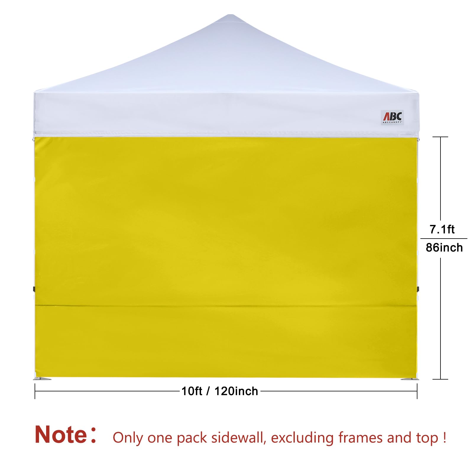 Abccanopy Parete laterale SunWall per gazebo automontante a gambe dritte, disponibile in oltre 15 colori, 3x 3 m, kit con (1 pannello), con telaio per gazebo
