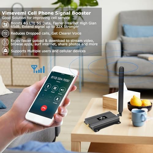 Image of Cell Phone Signal Booster for AT&T 5G 4G LTE Band 12 /17 | Up to 4000 Sq Ft Coverage for Home & Office | FCC Approved Cell Phone Booster Amplifier
