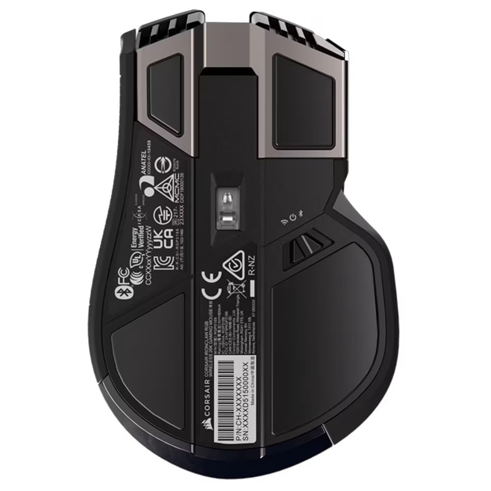 CORSAIR IRONCLAW Bezprzewodowa mysz do gier SE, 26 000 DPI, ergonomiczna konstrukcja dla większych dłoni, 10 programowalnych przycisków, do MOBA, FPS, MMO, czarna