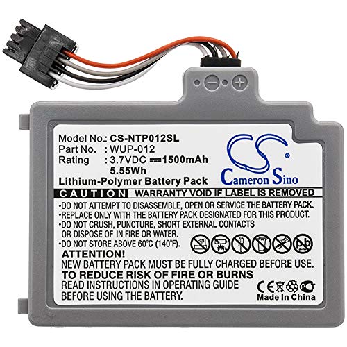 CS-NTP012SL Batterie 1500mAh Compatible avec [Nintendo] Wii U, Wii U Gamepad, WUP-010 remplace WUP-012