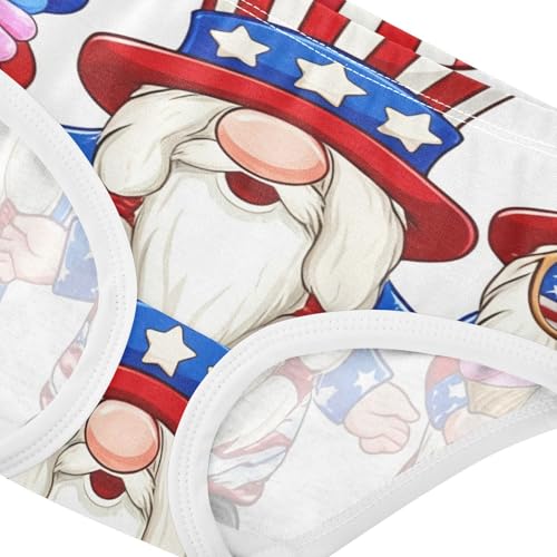 Cute Gnomes USA White Little Girl Panties Toddler Underwear Floral Cotton Flower Briefs Undies Kids 2t4