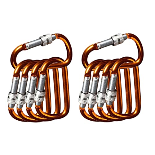 GONDNOWS 10 pièces Mousqueton,Mousqueton en Alliage d'aluminium avec Verrouillage à vis,Mousqueton de Fixation Porte-Clés Aluminium Mousqueton,pour Camping, Pêche, Randonnée ou Voyage-B Cover