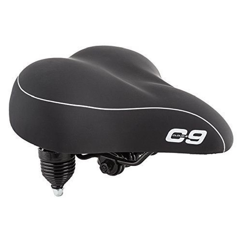 Sunlite Cloud-9, Bicycle Suspension Cruiser Saddle, Cruiser Gel Sofa, Black
