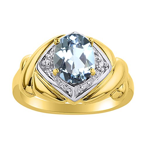 Bague aigue-marine et diamant XO, le cadeau d'anniversaire idéal en or