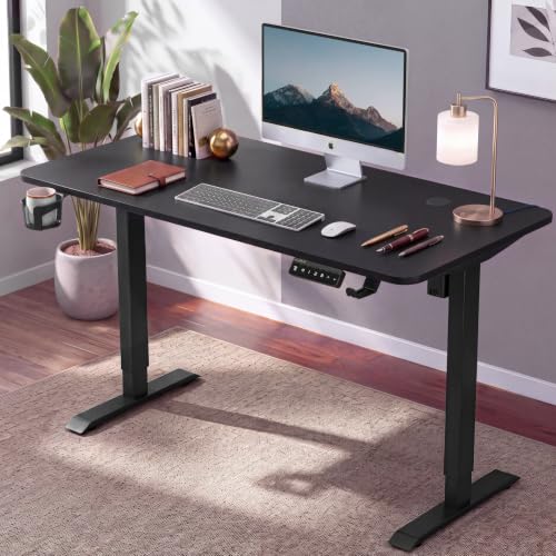 Image of Dr Luxur Stallion Electric Standing Desk | Height Adjustable 70-114cm | 80kg Load | 3 Memory Presets | Zero Wobble | Child Lock | Low Noise Motor | 5 Year Warranty (Black, 1200 * 600 mm)