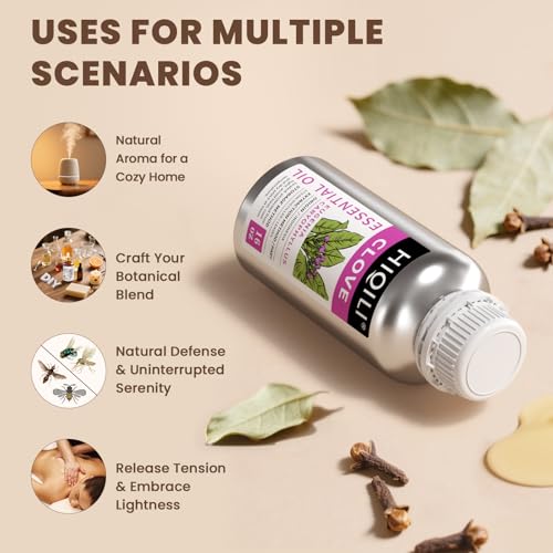 Image of HIQILI 16 Fl Oz Clove Essential Oil, Pure Natural for Hair, Diffuser, Aromatherapy - 500ML