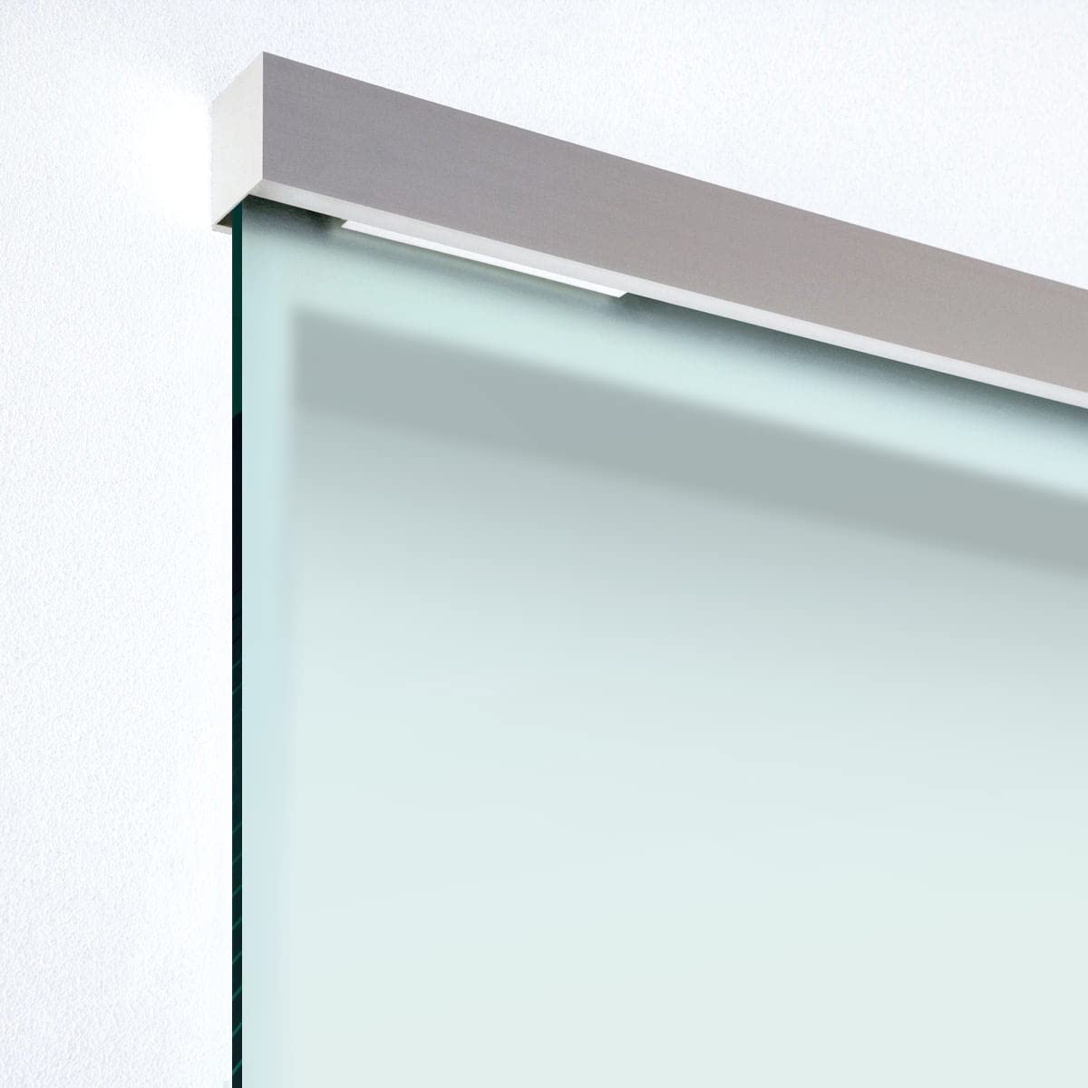 BOSS Porta Scorrevole in vetro modello LA VIE 60x215 cm (60/80/90 cm) 8 mm, vetro Satinato, Nano rivestito bianco, kit hardware complete (60x215 cm, DESTRA)