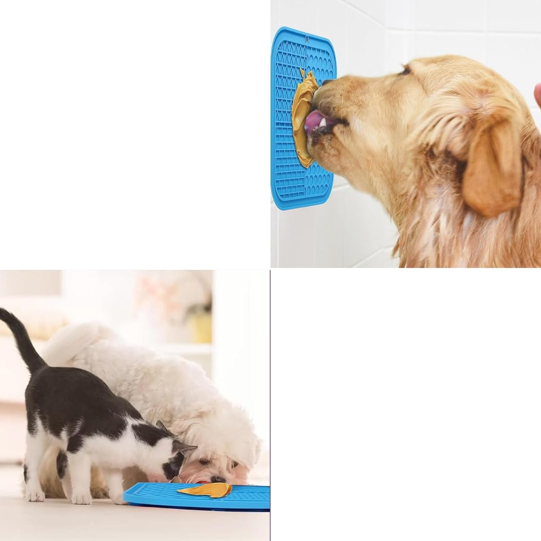 PARENCE.- Tappetino da leccare per cani e gatti - tappetino antistress con ventose, dispenser lento per dolcetti e cibo umido, cibo in silicone - colore casuale
