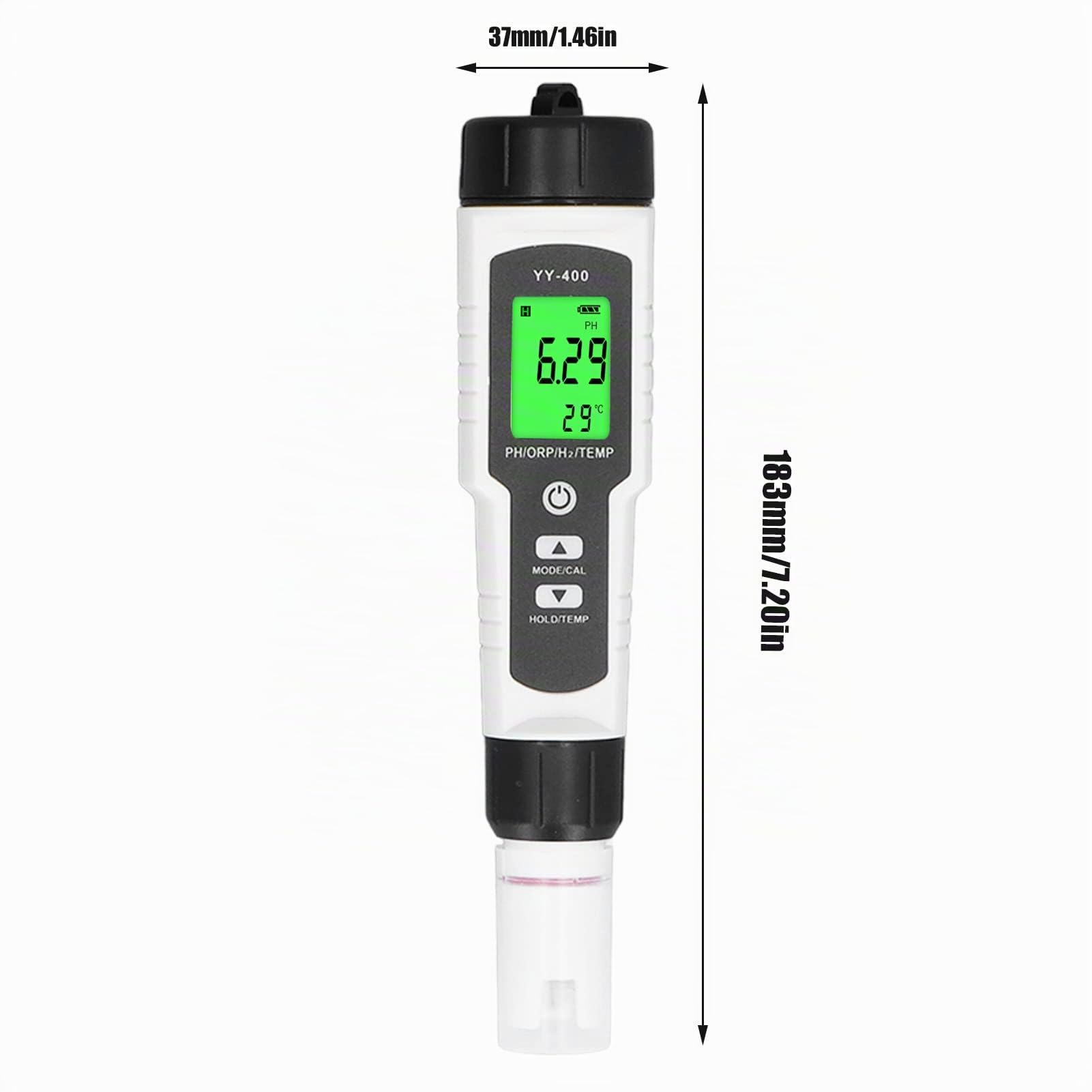Wasserqualität Tester, Vier Funktionen in Einem, Stiftförmiges Design, Abnehmbares Design, LCD Digitalanzeige zur Messung von PH, ORP, H2 Wasserstoffgehalt und Temperaturwert