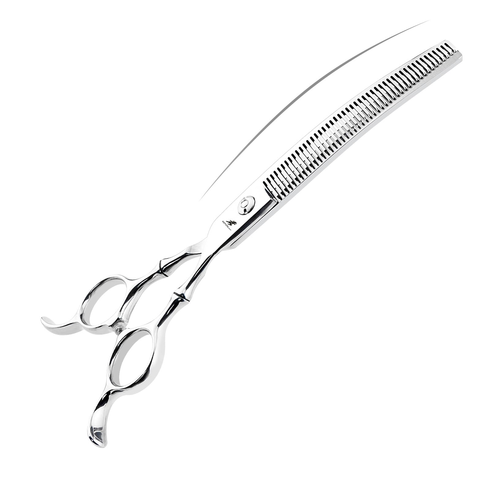 Curved Dog Grooming Chunker Shears - 7 Inch Pet Grooming Scissors with 65% Thinning Rate and 440C Stainless Steel Blade,Fine