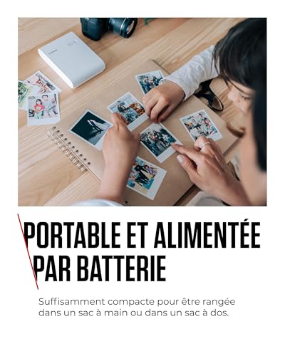 Canon SELPHY Square QX10 Imprimante Photo Portable - Tirages de Haute Qualité, Fonctionnalités Créatives - Imprimante Portable pour Le Scrapbooking & Les Albums Photo, Blanc