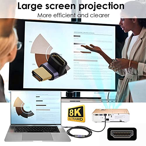 Adaptador HDMI macho a HDMI 2.1 hembra vertical 90 grados miniatura 5