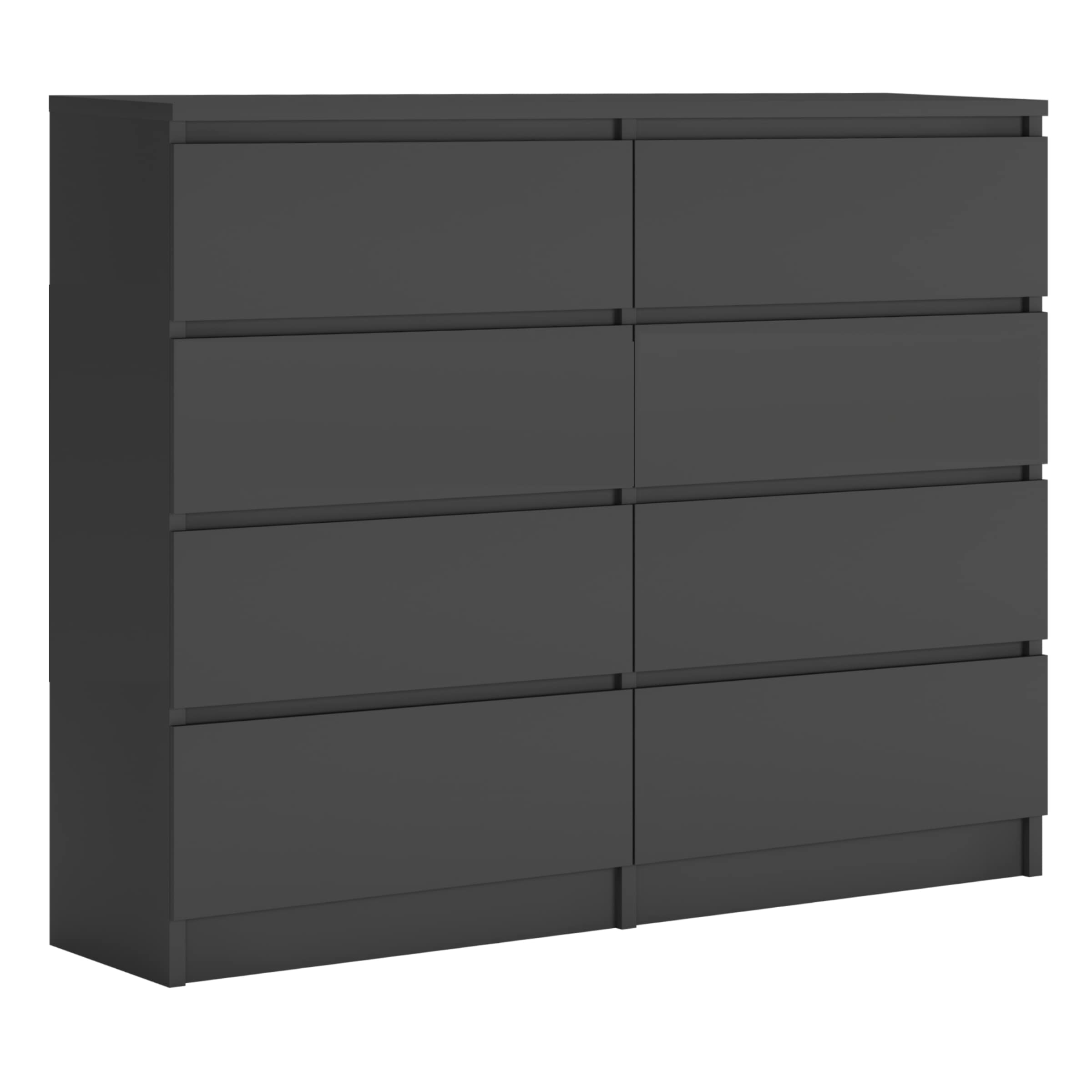 3E 3xE living.com Cassettiera con 8 cassetti 120 cm, Colore: Antracite, L: 120 cm, P: 39 cm, A: 102 cm