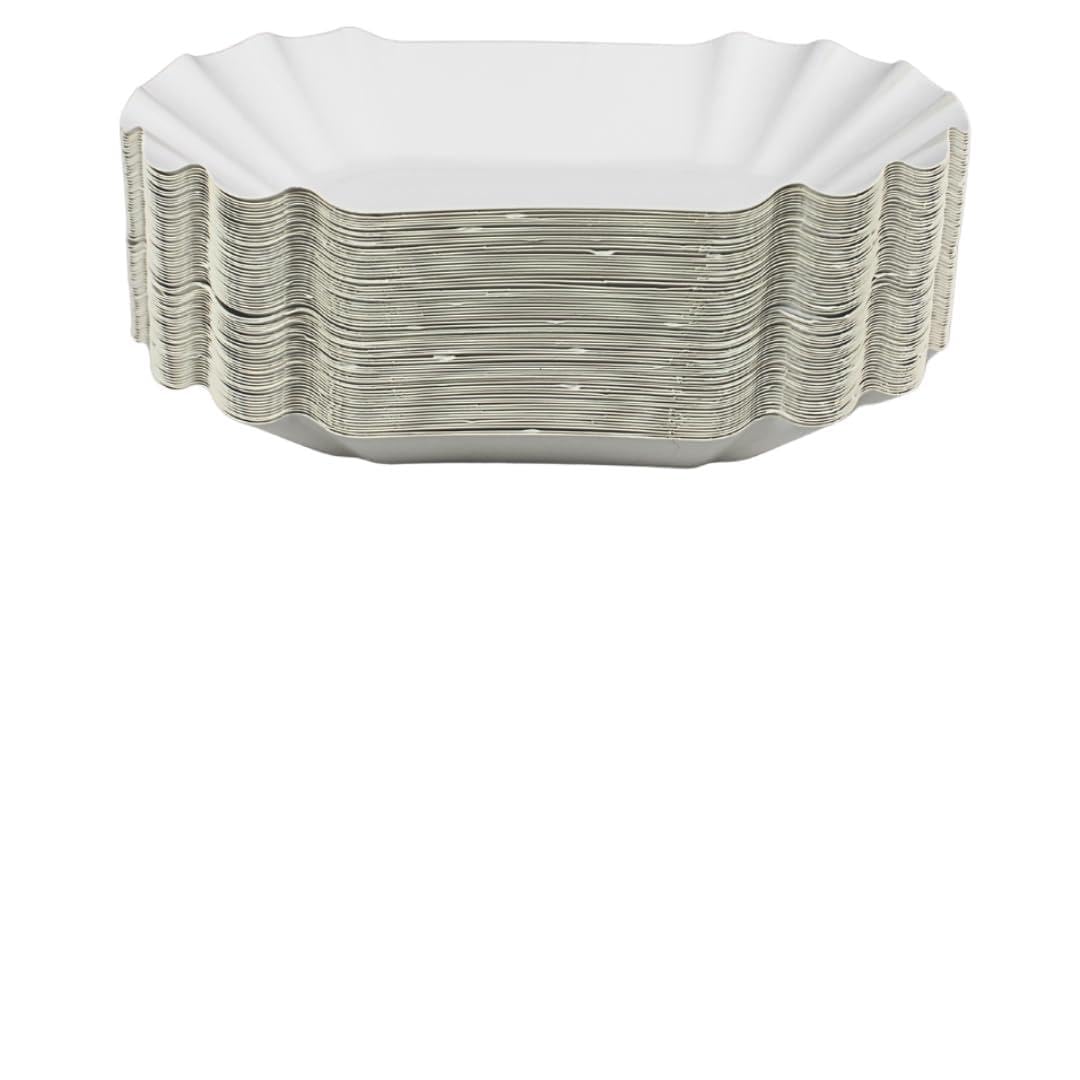 Enpack Einwegteller/Pappteller weiß KU1 11 x 20 x 3 cm Pommesschalen, Kuchenteller aus Papier - Partygeschirr Einweg Papierteller geeignet für Geburtstag oder Grillfest (KU1, 1000, stück)