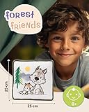 NICI Forest Friends Kinder Kissen Wolf Winny & Streifenhörnchen JoJo 25x25cm - Kleines Kuschelkissen flauschig, Für Mädchen, Jungen & Erwachsene – 49955